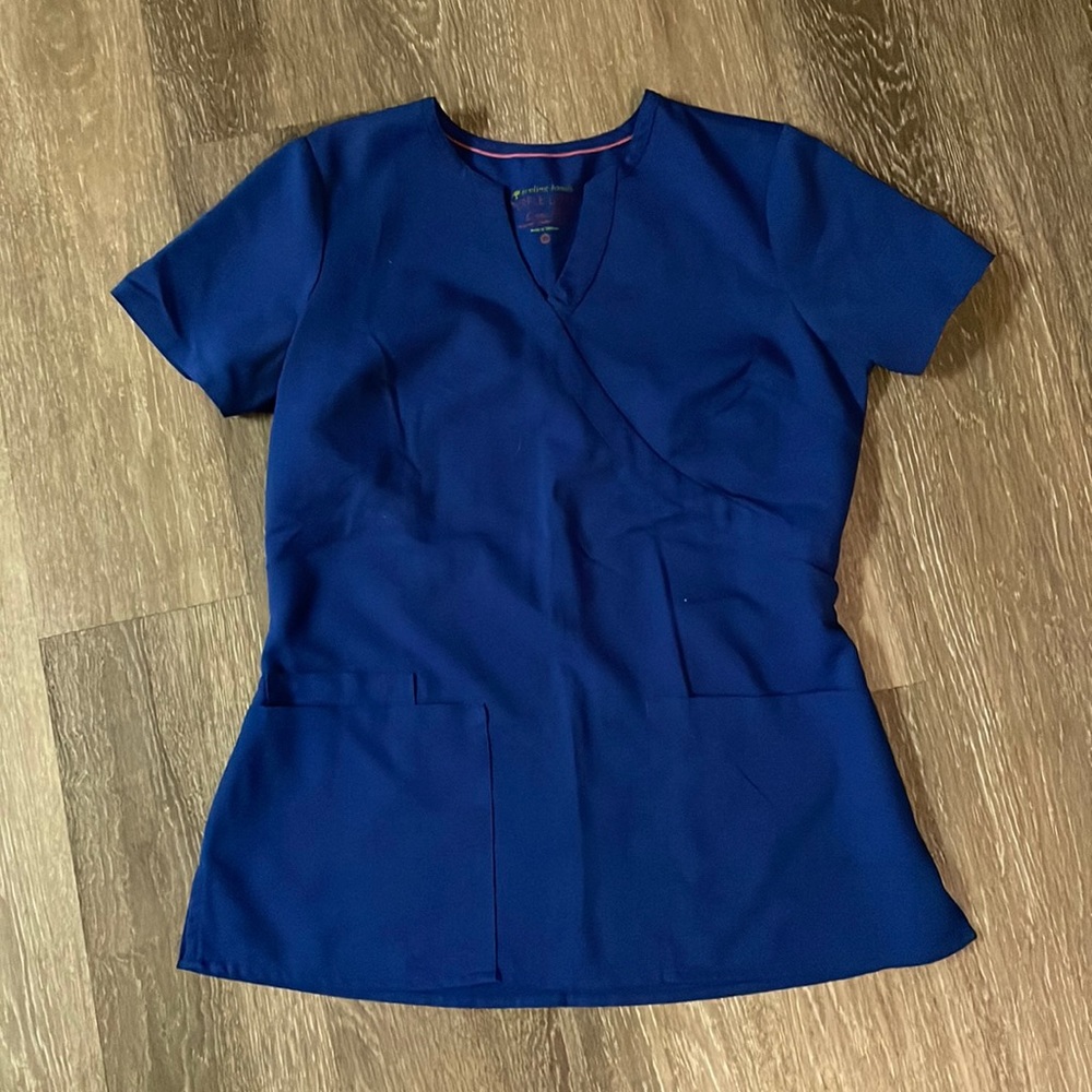 Healing hands purple label scrub top